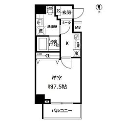 プレール・ドゥーク亀戸水神駅前 3階1Kの間取り