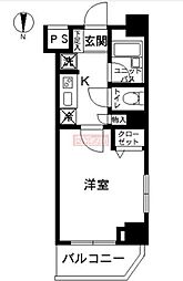 スカイコート錦糸町第2 11階1Kの間取り