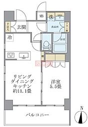 レクシード両国駅前 10階1LDKの間取り
