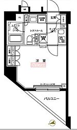 ルーブル大島弐番館 4階1Kの間取り