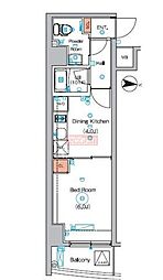 エストゥルースプラス両国 6階1DKの間取り