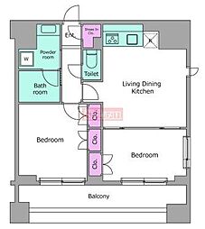 レジディア錦糸町2 2LDKの間取図画像