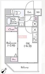 墨田区向島3丁目マンション 1DKの間取図画像