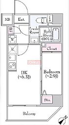 墨田区向島3丁目マンション 1DKの間取図画像