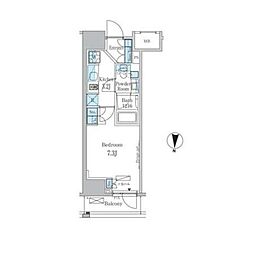 パークアクシス錦糸町レジデンス 1Kの間取図画像