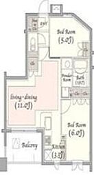KDXレジデンス錦糸町 2LDKの間取図画像