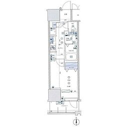 ライジングプレイス亀戸 1Kの間取図画像