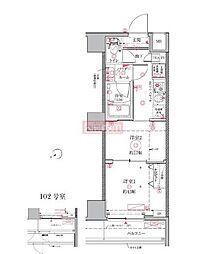 クレイシア・ヴァースクレイシア門前仲町ザ・レジデンス 2Kの間取図画像