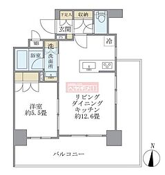 レクシード両国駅前 1LDKの間取図画像