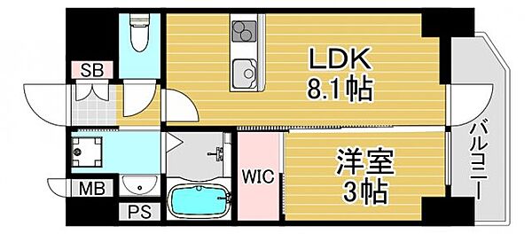 セレニテ福島アリア 1103｜大阪府大阪市福島区玉川3丁目(賃貸マンション1LDK・11階・29.67㎡)の写真 その2