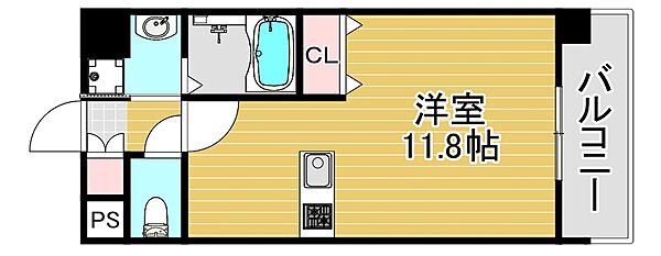 スプランディッド中之島WEST ｜大阪府大阪市福島区玉川3丁目(賃貸マンション1R・4階・30.40㎡)の写真 その2