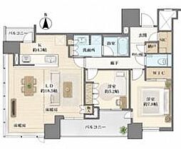 ラ・トゥール大阪梅田 2LDKの間取図画像