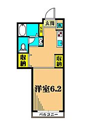 CUBE・1 1階1Kの間取り