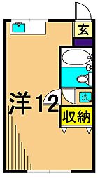 品川山本ビル 4階ワンルームの間取り