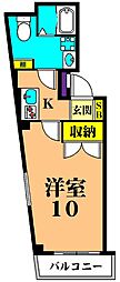 b’CASA東大井 4階1Kの間取り