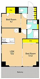 Iris南大井 2LDKの間取図画像
