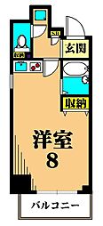 レジディア大井町 ワンルームの間取図画像