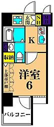 エステムプラザ品川大井町クリスタルヒルズ 1Kの間取図画像
