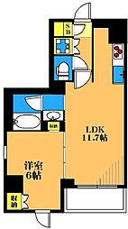 ザ・パークハビオ西大井 1LDKの間取図画像