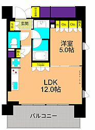 クレヴィアリグゼ品川シーサイド 1LDKの間取図画像