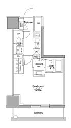 TheParkhabio南大井 1Kの間取図画像