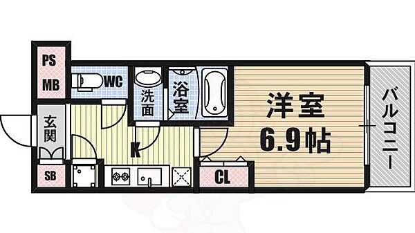 大阪府大阪市港区弁天４丁目(賃貸マンション1K・3階・23.48㎡)の写真 その2