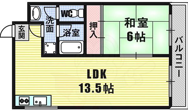 大阪府大阪市港区弁天２丁目(賃貸マンション1LDK・2階・41.00㎡)の写真 その2