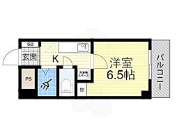 大正メゾン 4階1Kの間取り
