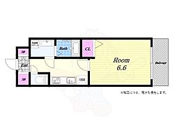 ベイサイドパークOSAKAサウスレジデンシス 7階1Kの間取り