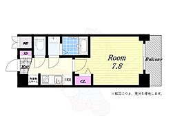 ソルテラス大阪BAY STATION SIDE 4階1Kの間取り