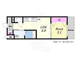 セオリー大阪ハーバーDOOR 5階1LDKの間取り