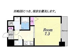 ワールドアイ大阪ドームシティ 7階1Kの間取り