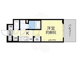 プレサンス西九条GATERISE 9階1Kの間取り