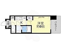 プレサンス西九条GATERISE 9階1Kの間取り