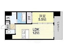プレジオ九条 1LDKの間取図画像