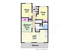 ルネアンパセオ 8階3LDKの間取り