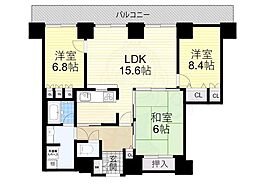 オークプリオタワーレジデンス 3LDKの間取図画像