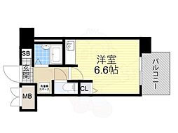 L‐FLORA此花 5階ワンルームの間取り