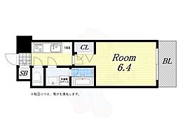 レオンコンフォート九条アルバ 9階1Kの間取り