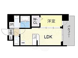 エステムコート難波WEST-SIDE7エクシーナ 11階1LDKの間取り