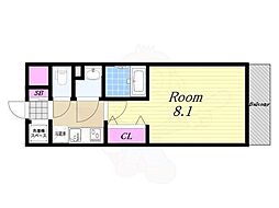 エスカーサ大阪WEST九条駅前 1Kの間取図画像