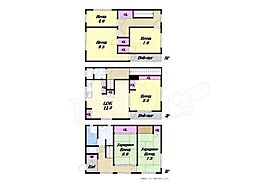 JR桜島線(ゆめ咲線) 安治川口駅 徒歩25分の賃貸一戸建て 1階6LDKの間取り