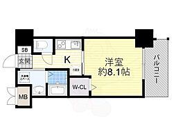 Louis Residence弁天町 1Kの間取図画像