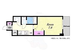 Alivisドーム前 1Kの間取図画像