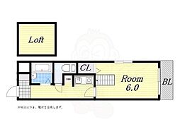 小蔵ハイム 1Kの間取図画像