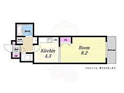 プレアデス本田 1DKの間取図画像