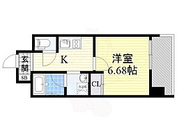 W.O.B.西九条 1Kの間取図画像