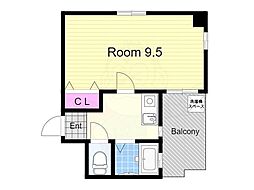 グリーンスクエア 1Kの間取図画像
