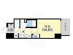 プレサンス大阪ドームシティクロスティ 1Kの間取図画像