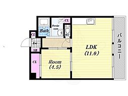 ポートヴイラメイセイ 2DKの間取図画像